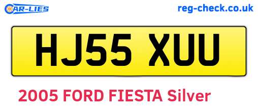 HJ55XUU are the vehicle registration plates.