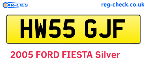 HW55GJF are the vehicle registration plates.