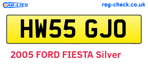 HW55GJO are the vehicle registration plates.