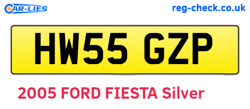 HW55GZP are the vehicle registration plates.
