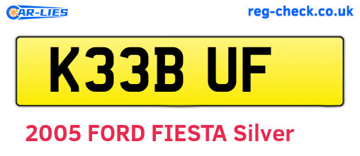 K33BUF are the vehicle registration plates.