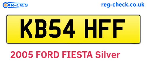 KB54HFF are the vehicle registration plates.