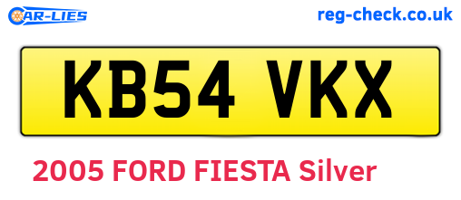 KB54VKX are the vehicle registration plates.