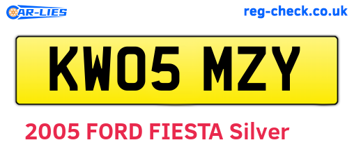 KW05MZY are the vehicle registration plates.