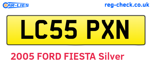 LC55PXN are the vehicle registration plates.