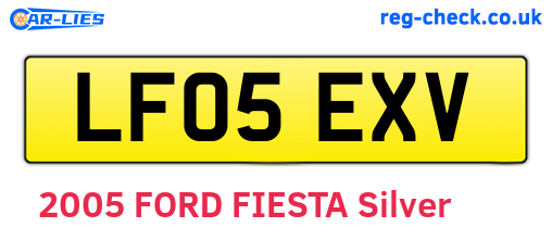 LF05EXV are the vehicle registration plates.