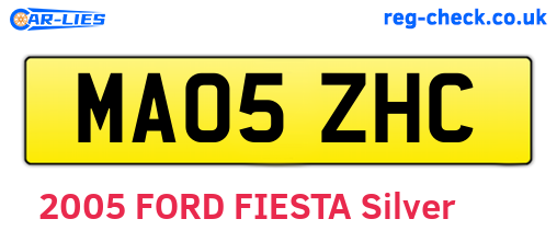 MA05ZHC are the vehicle registration plates.