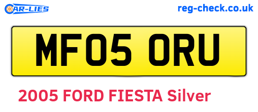 MF05ORU are the vehicle registration plates.