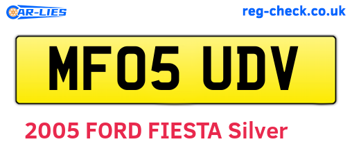 MF05UDV are the vehicle registration plates.