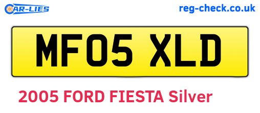 MF05XLD are the vehicle registration plates.