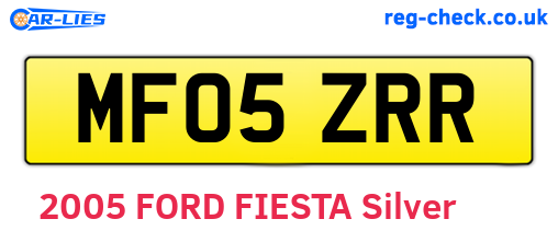 MF05ZRR are the vehicle registration plates.
