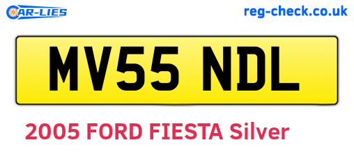 MV55NDL are the vehicle registration plates.