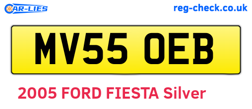 MV55OEB are the vehicle registration plates.