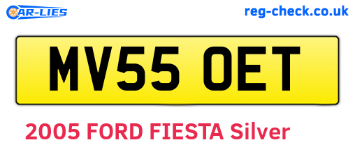 MV55OET are the vehicle registration plates.