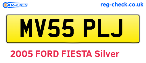 MV55PLJ are the vehicle registration plates.
