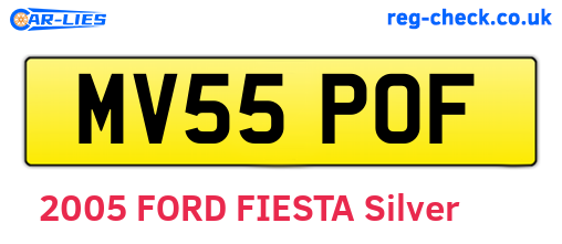 MV55POF are the vehicle registration plates.