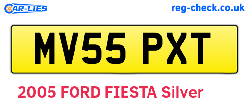 MV55PXT are the vehicle registration plates.
