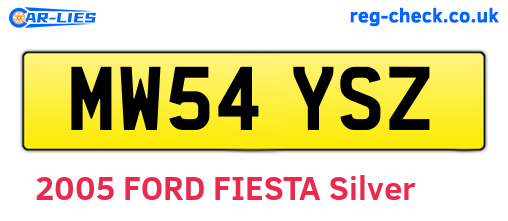MW54YSZ are the vehicle registration plates.