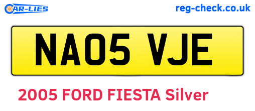 NA05VJE are the vehicle registration plates.
