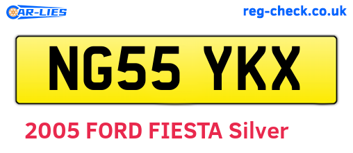 NG55YKX are the vehicle registration plates.