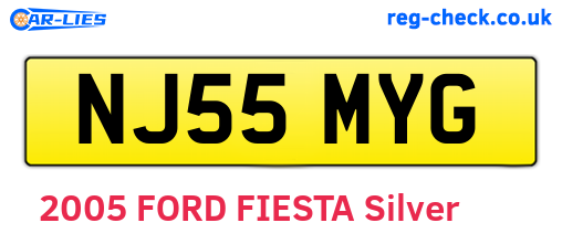 NJ55MYG are the vehicle registration plates.