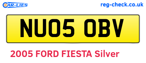 NU05OBV are the vehicle registration plates.