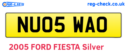 NU05WAO are the vehicle registration plates.