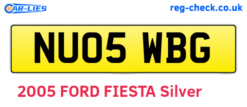 NU05WBG are the vehicle registration plates.