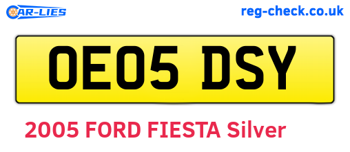 OE05DSY are the vehicle registration plates.
