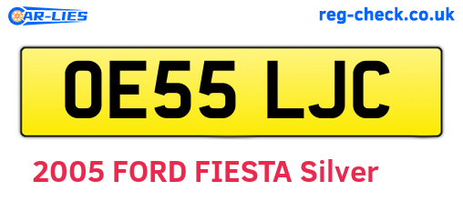 OE55LJC are the vehicle registration plates.