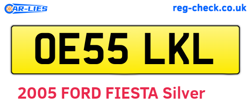 OE55LKL are the vehicle registration plates.