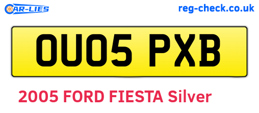 OU05PXB are the vehicle registration plates.