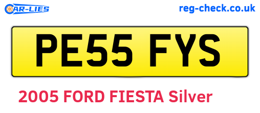 PE55FYS are the vehicle registration plates.