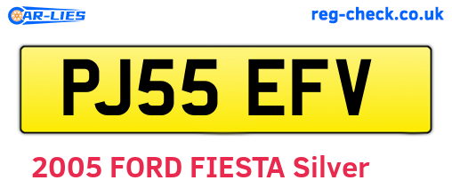 PJ55EFV are the vehicle registration plates.