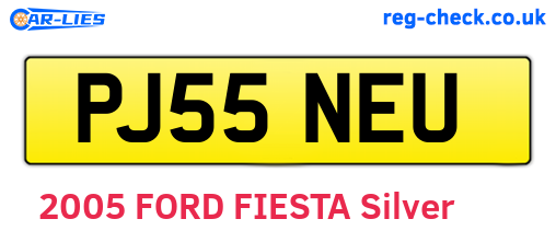 PJ55NEU are the vehicle registration plates.