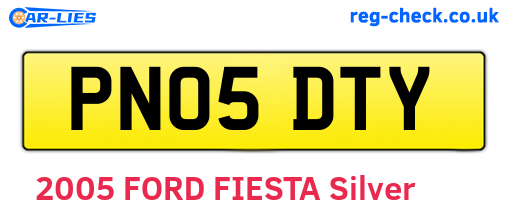 PN05DTY are the vehicle registration plates.