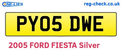 PY05DWE are the vehicle registration plates.