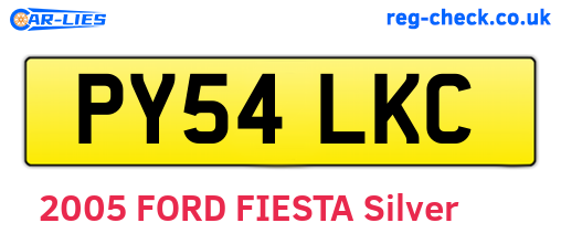 PY54LKC are the vehicle registration plates.