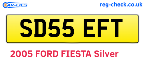 SD55EFT are the vehicle registration plates.