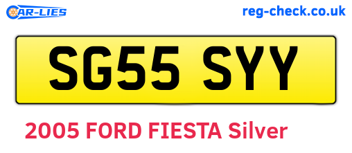 SG55SYY are the vehicle registration plates.