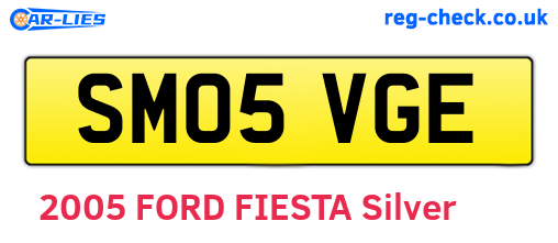 SM05VGE are the vehicle registration plates.