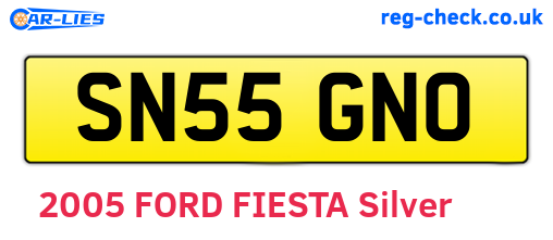 SN55GNO are the vehicle registration plates.