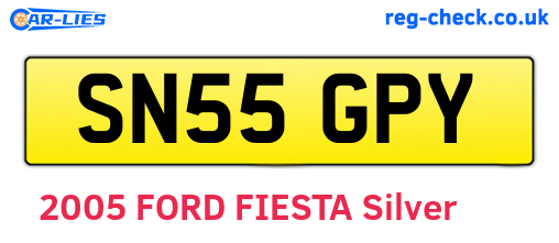 SN55GPY are the vehicle registration plates.