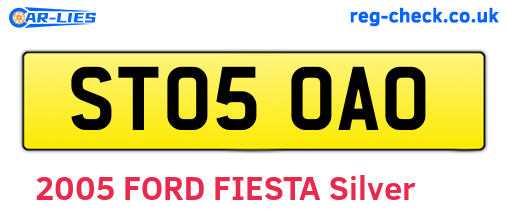 ST05OAO are the vehicle registration plates.