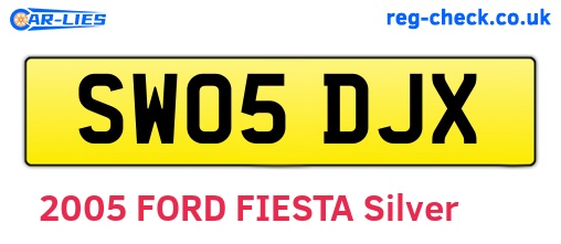 SW05DJX are the vehicle registration plates.