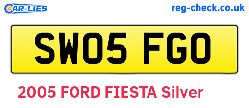 SW05FGO are the vehicle registration plates.