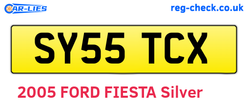 SY55TCX are the vehicle registration plates.