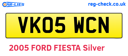 VK05WCN are the vehicle registration plates.