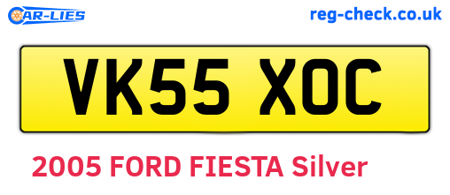 VK55XOC are the vehicle registration plates.