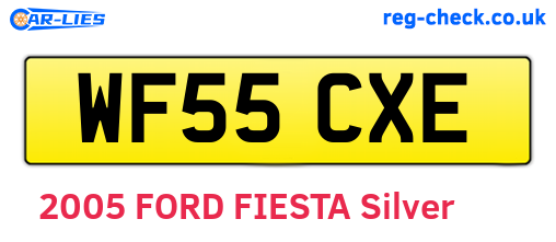 WF55CXE are the vehicle registration plates.